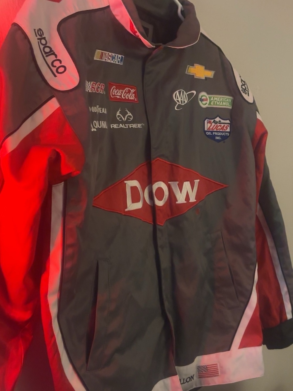 Nascar Kids Dow Racing Jacket - Red, Gray, White
